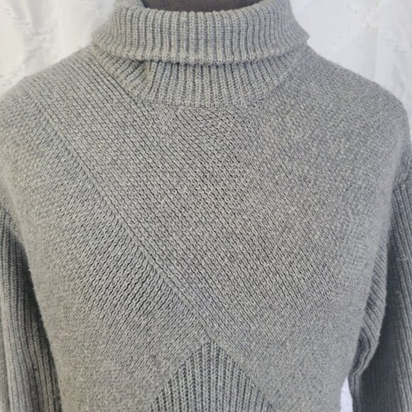 Talbots Womens Gray Ribbed Knit Turtleneck Sweater Pullover Long Sleeve Small - Picture 4 of 8